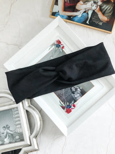 Black Silk Jersey Headband